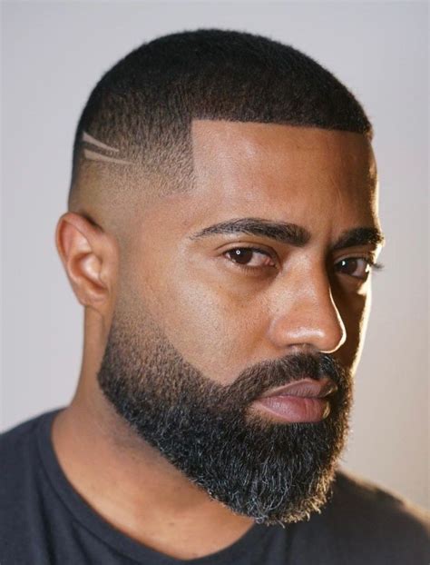 fade with beard black man|More.